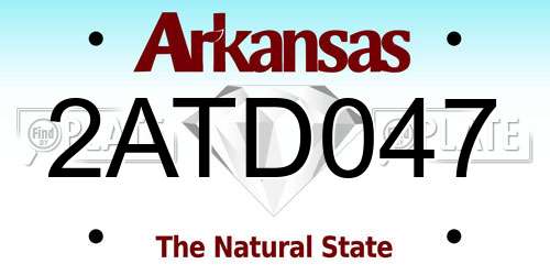 2ATD047 Arkansas License Plate