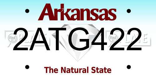 2ATG422 Arkansas License Plate