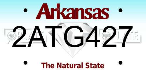 2ATG427 Arkansas License Plate