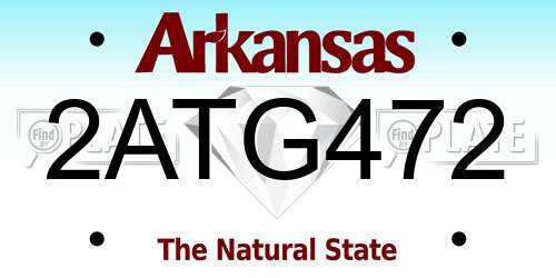 2ATG472 Arkansas License Plate