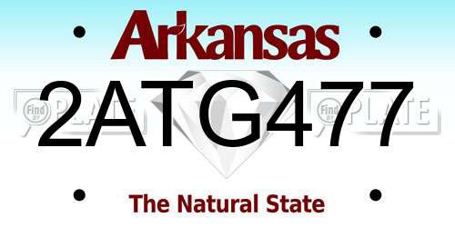 2ATG477 Arkansas License Plate