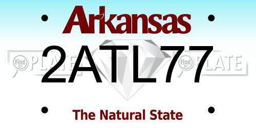 2ATL77 Arkansas License Plate