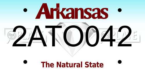 2ATO042 Arkansas License Plate