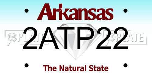 2ATP22 Arkansas License Plate