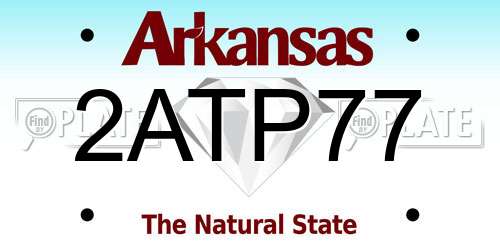 2ATP77 Arkansas License Plate