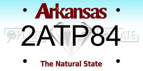 2ATP84 Arkansas License Plate