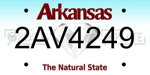 2AV4249 Arkansas License Plate
