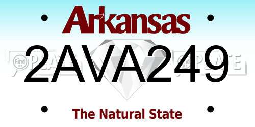 2AVA249 Arkansas License Plate