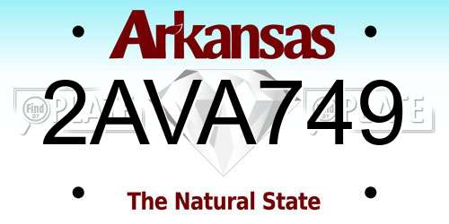 2AVA749 Arkansas License Plate