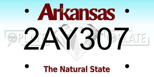 2AY307 Arkansas License Plate