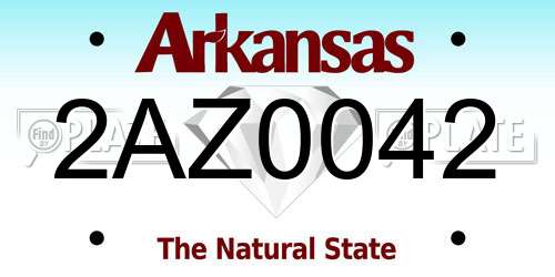 2AZ0042 Arkansas License Plate