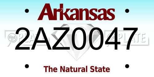 2AZ0047 Arkansas License Plate