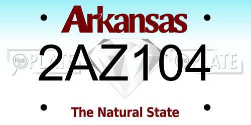 2AZ104 Arkansas License Plate