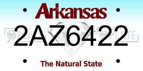 2AZ6422 Arkansas License Plate