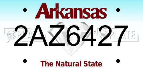 2AZ6427 Arkansas License Plate