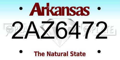 2AZ6472 Arkansas License Plate