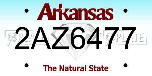 2AZ6477 Arkansas License Plate