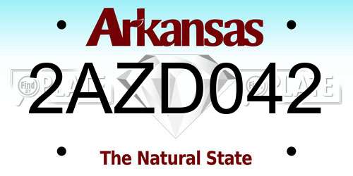 2AZD042 Arkansas License Plate
