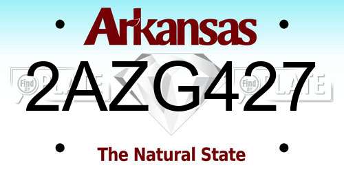 2AZG427 Arkansas License Plate