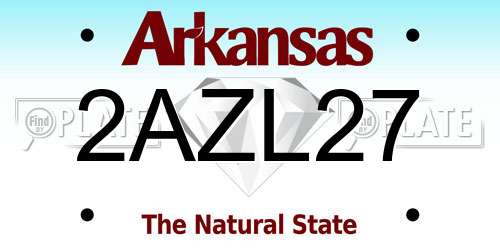 2AZL27 Arkansas License Plate
