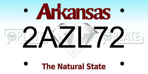 2AZL72 Arkansas License Plate