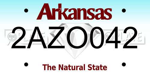 2AZO042 Arkansas License Plate