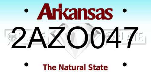 2AZO047 Arkansas License Plate