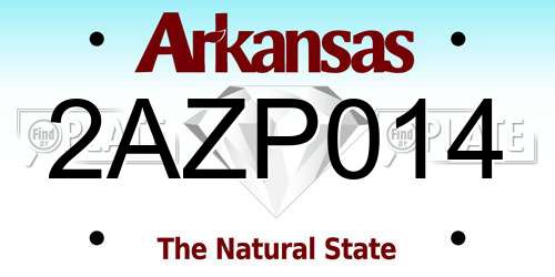 2AZP014 Arkansas License Plate