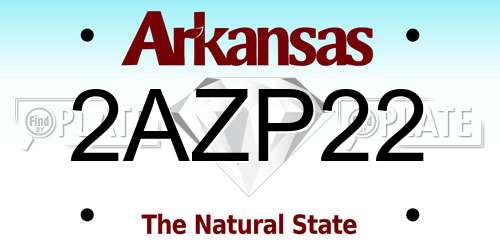 2AZP22 Arkansas License Plate