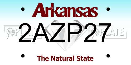 2AZP27 Arkansas License Plate