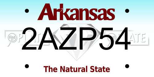 2AZP54 Arkansas License Plate