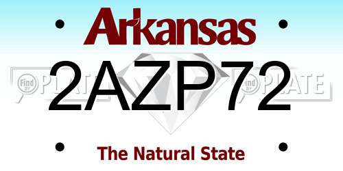 2AZP72 Arkansas License Plate