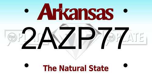 2AZP77 Arkansas License Plate