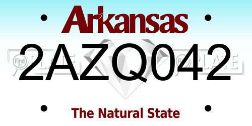 2AZQ042 Arkansas License Plate