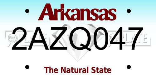 2AZQ047 Arkansas License Plate