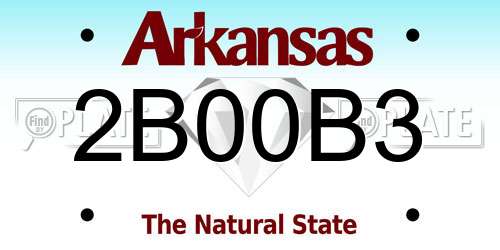2B00B3 Arkansas License Plate