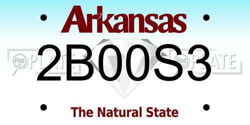 2B00S3 Arkansas License Plate