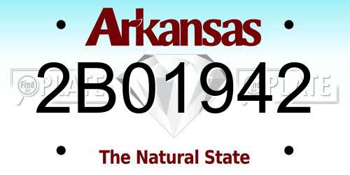 2B01942 Arkansas License Plate