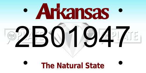 2B01947 Arkansas License Plate