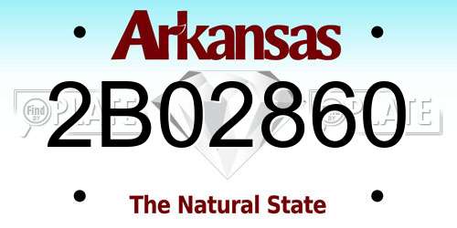 2B02860 Arkansas License Plate