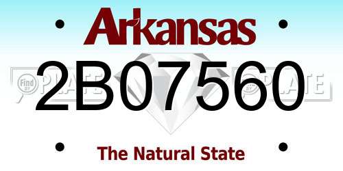 2B07560 Arkansas License Plate