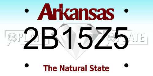 2B15Z5 Arkansas License Plate