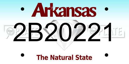 2B20221 Arkansas License Plate
