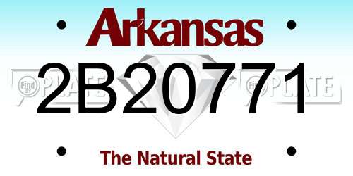 2B20771 Arkansas License Plate