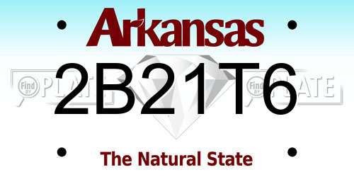 2B21T6 Arkansas License Plate