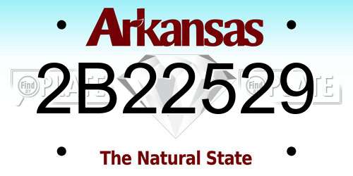 2B22529 Arkansas License Plate