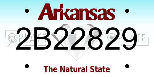 2B22829 Arkansas License Plate
