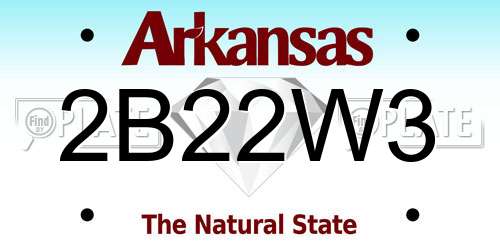 2B22W3 Arkansas License Plate