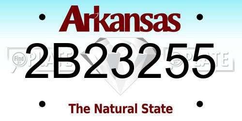 2B23255 Arkansas License Plate
