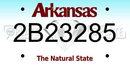 2B23285 Arkansas License Plate